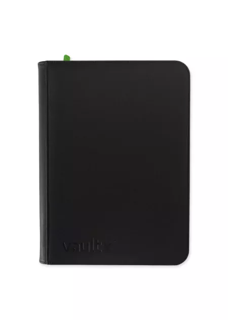 classeur noir de la marque vault x pouvant contenir jusqu'à 360 cartes à collectionner, avec fermeture éclair