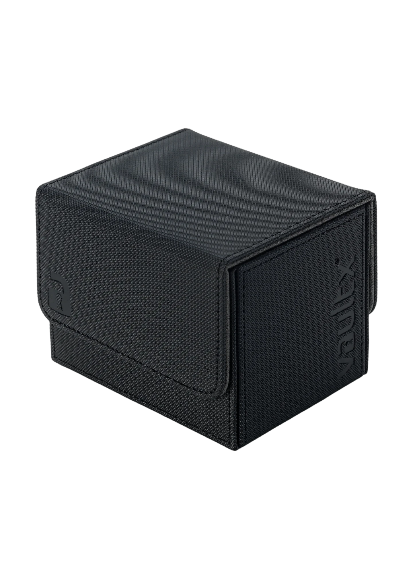 deck box premium noire de la marque vault x pouvant contenir jusqu'à 210 cartes à collectionner pokemon ou multi-tcg