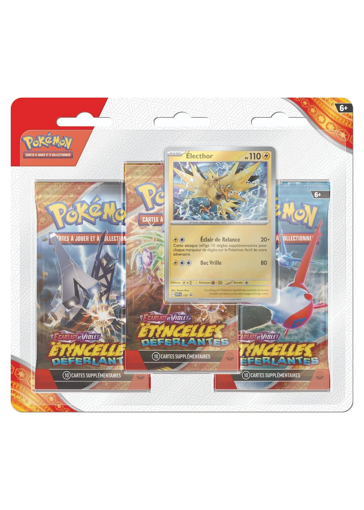 pokemon tripack étincelles déferlantes ev08 carte promo electhor