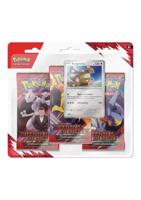 tripack pokemon de la série rivalités destinées : ev10 (carte promotionnelle kangourex)