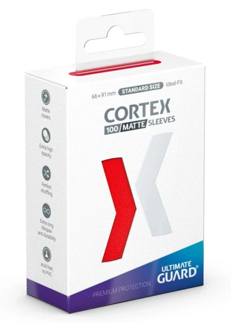 Paquet de 100 Sleeves Cortex - Rouge Matte de la marque Ultimate Guard